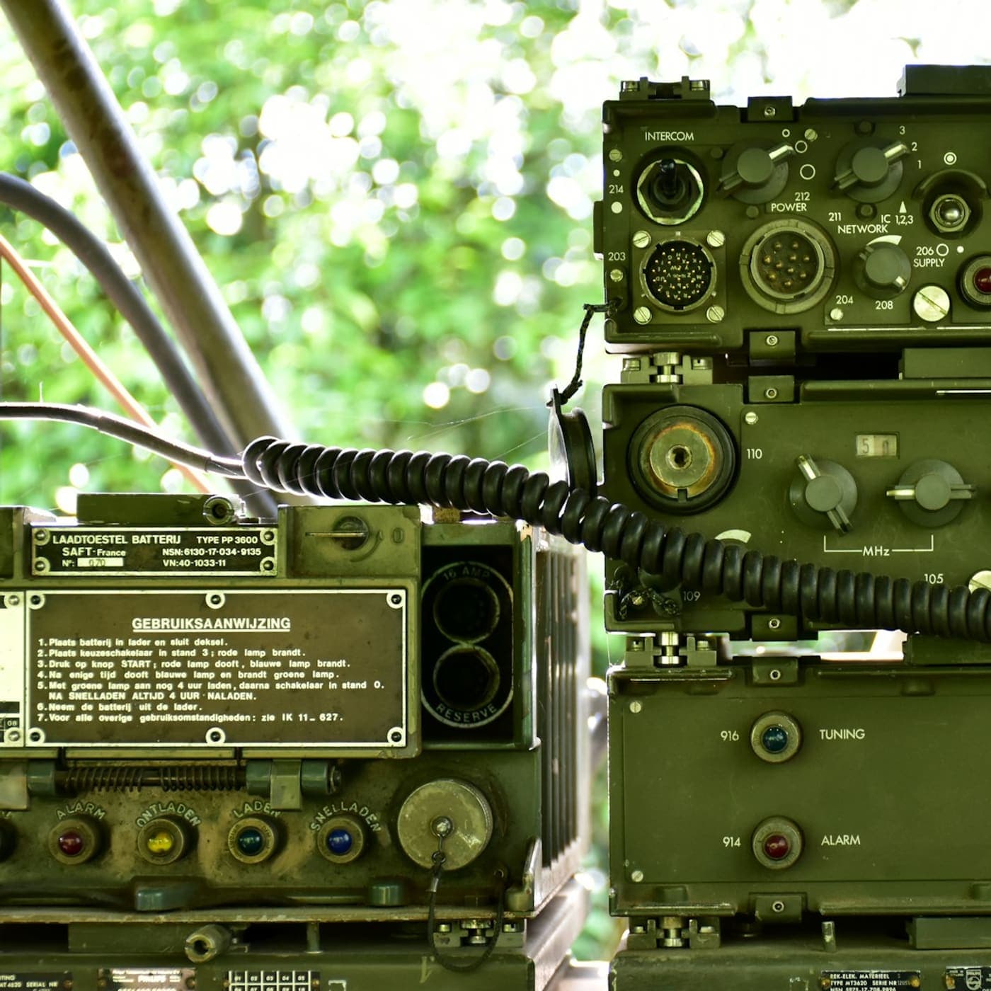 HF field radio station set up outdoors